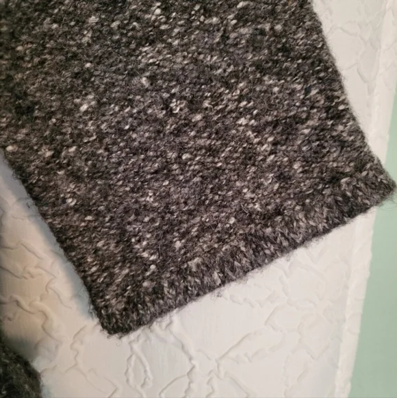 Ruby Rd. Gray Ruffled 3/4 Sleeve Open Front Cardigan Sweater Size Large - Picture 5 of 7